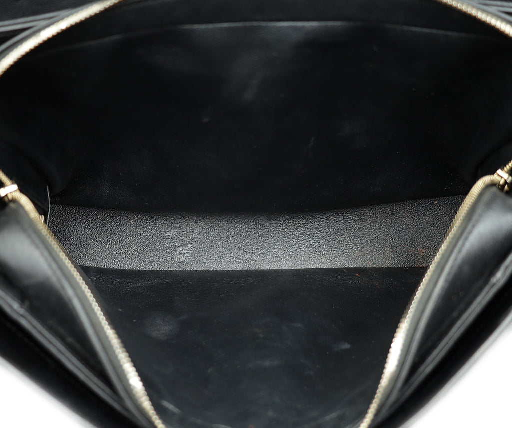 Chanel Black CC Chevron Stitched Large Envelope Flap Bag