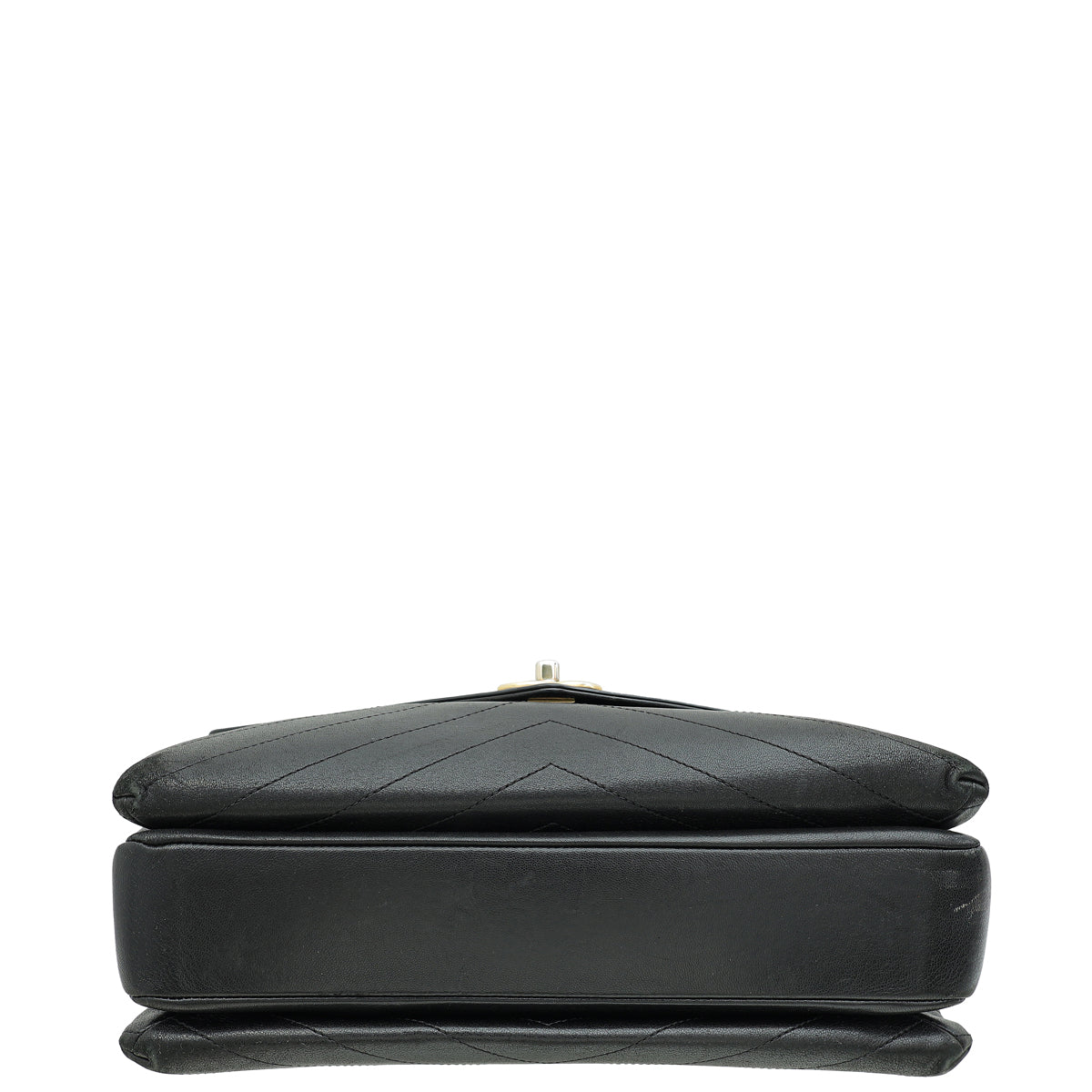 Chanel Black CC Chevron Stitched Large Envelope Flap Bag