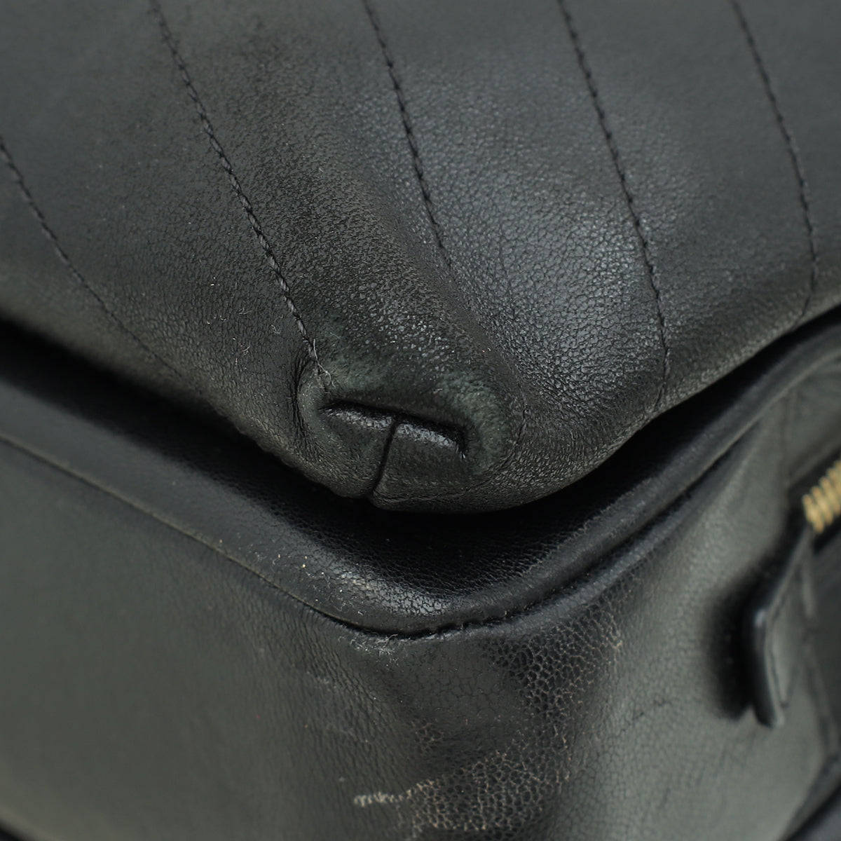 Chanel Black CC Chevron Stitched Large Envelope Flap Bag