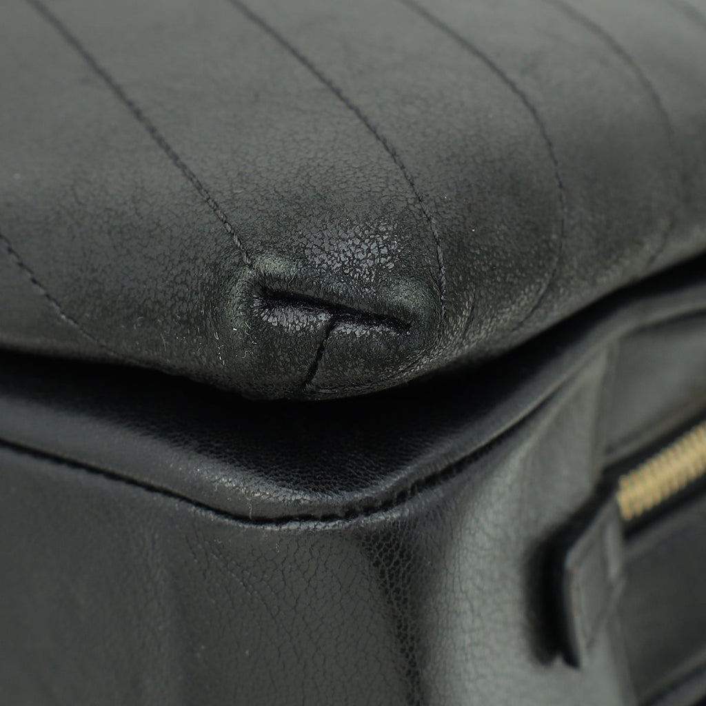 Chanel Black CC Chevron Stitched Large Envelope Flap Bag