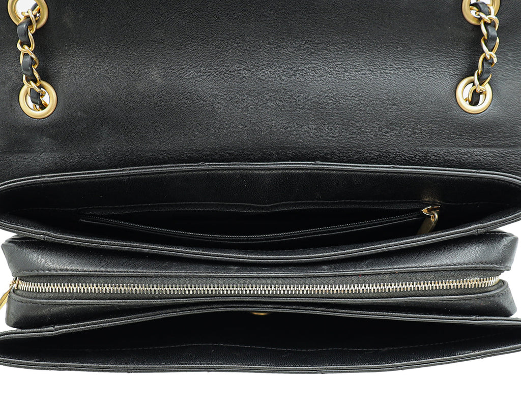 Chanel Black CC Chevron Stitched Large Envelope Flap Bag