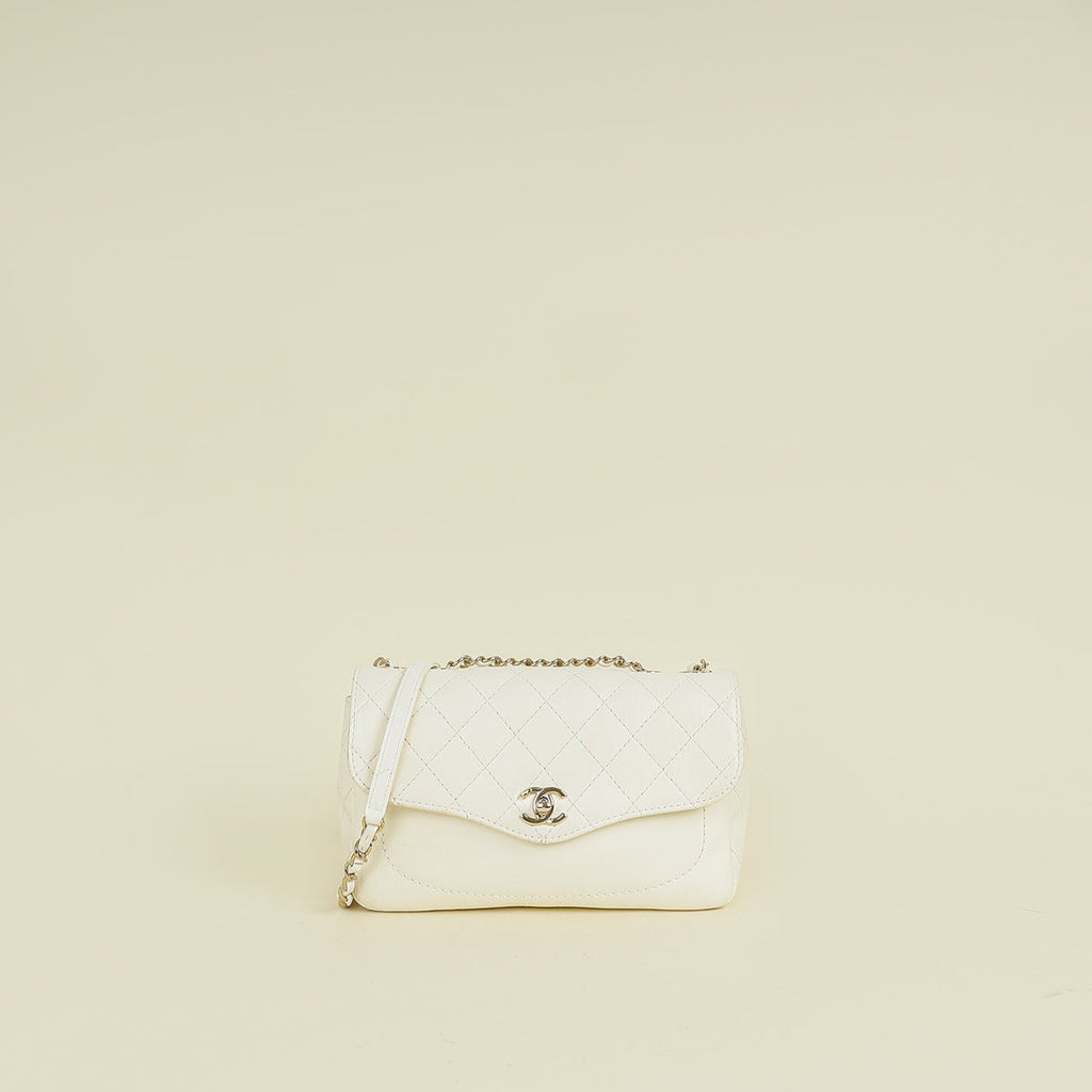 Chanel Ivory Cream CC Diana Flap Bag