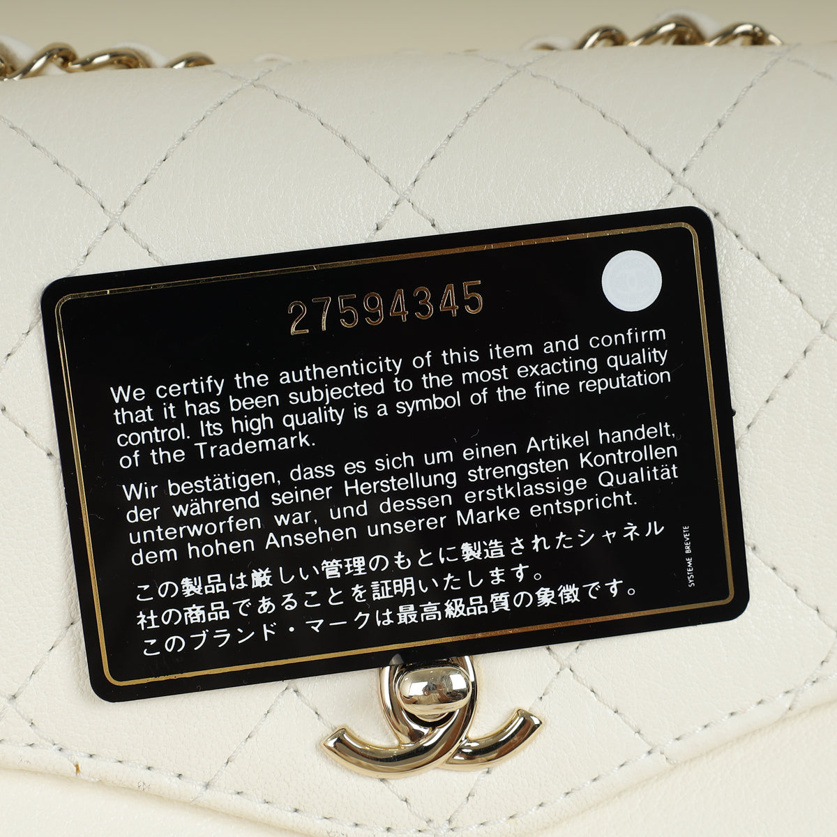 Chanel Ivory Cream CC Diana Flap Bag