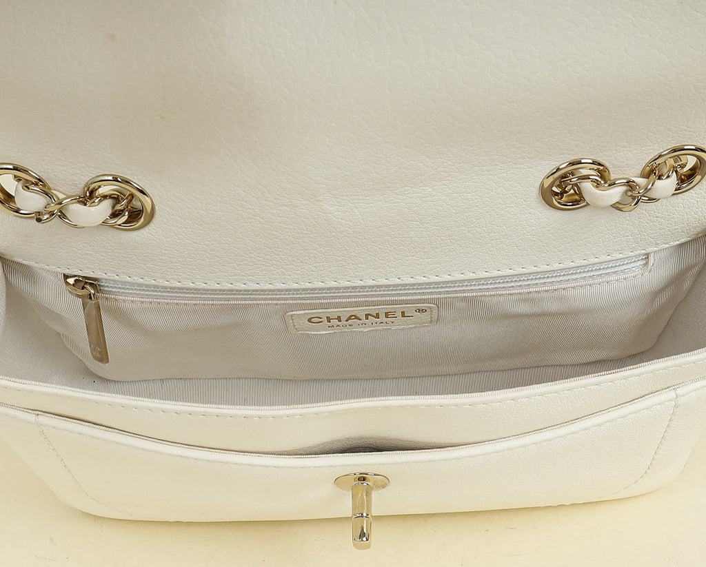 Chanel Ivory Cream CC Diana Flap Bag