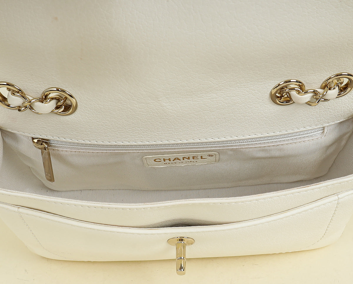 Chanel Ivory Cream CC Diana Flap Bag