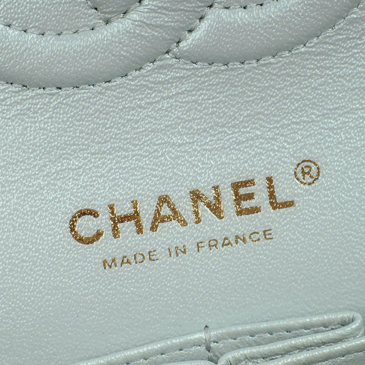 Chanel Perl Blue CC Classic 11,12 Double Flap Medium Bag