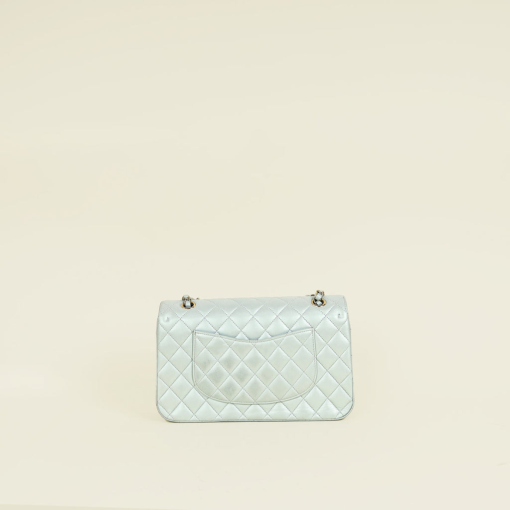 Chanel Perl Blue CC Classic 11,12 Double Flap Medium Bag
