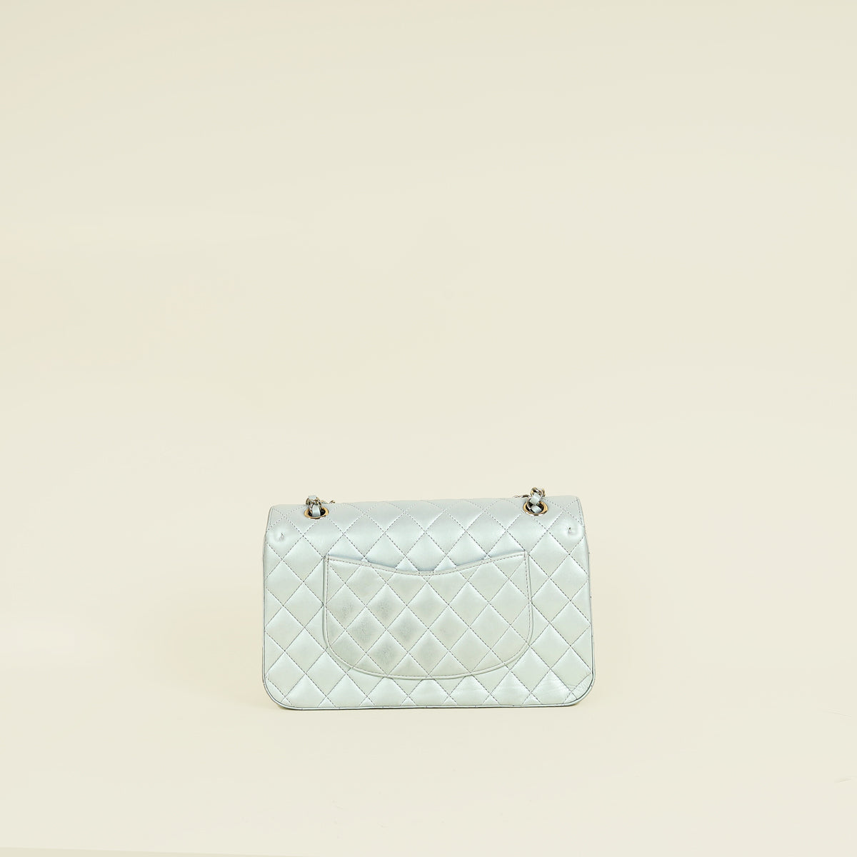 Chanel Perl Blue CC Classic 11,12 Double Flap Medium Bag