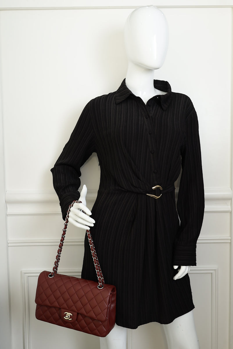 Chanel Burgundy CC Classic 11.12 Double Flap Medium Bag