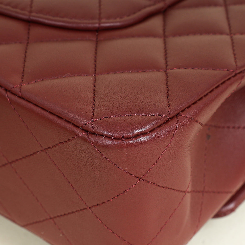 Chanel Burgundy CC Classic 11.12 Double Flap Medium Bag