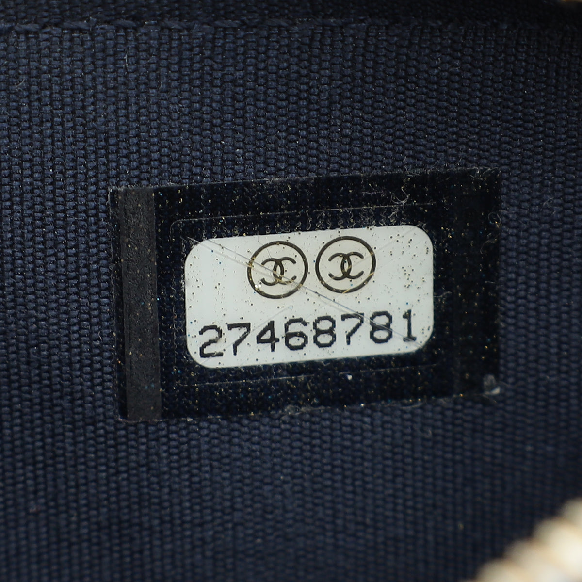 Chanel Navy Blue Le Boy Double Zip Crossbody Bag
