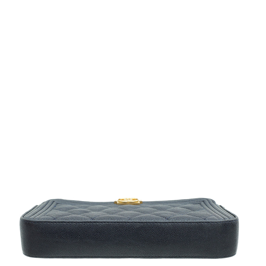Chanel Navy Blue Le Boy Double Zip Crossbody Bag