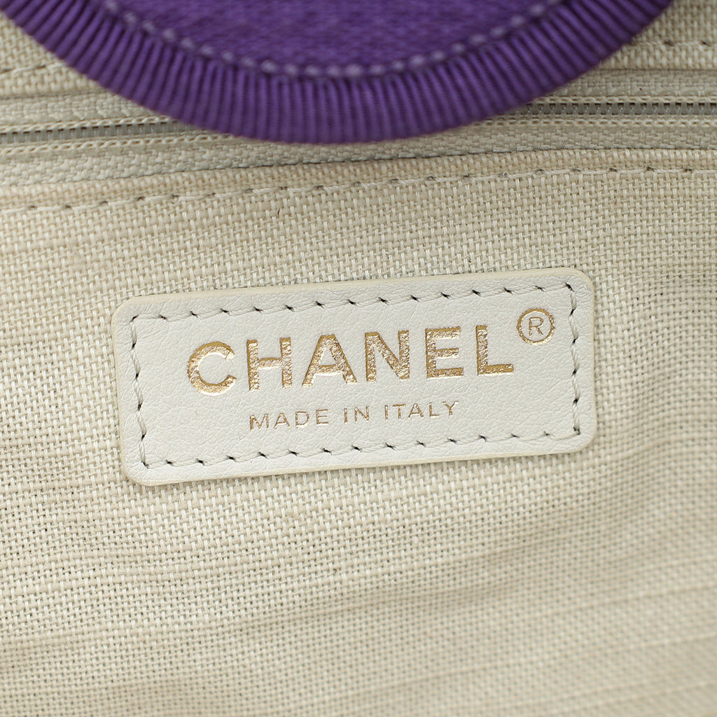 Chanel Violet CC Deauville Medium Tote Bag