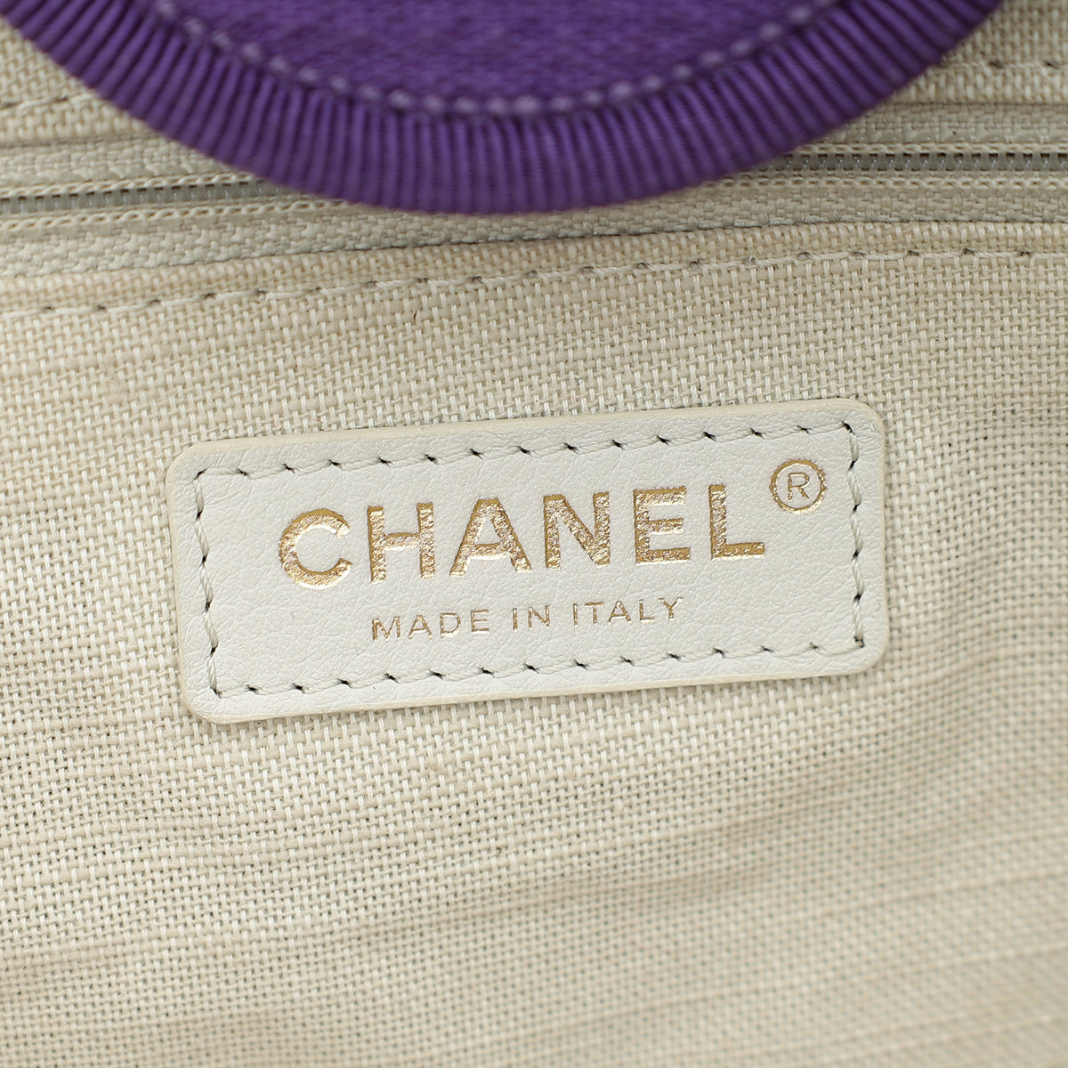 Chanel Violet CC Deauville Medium Tote Bag