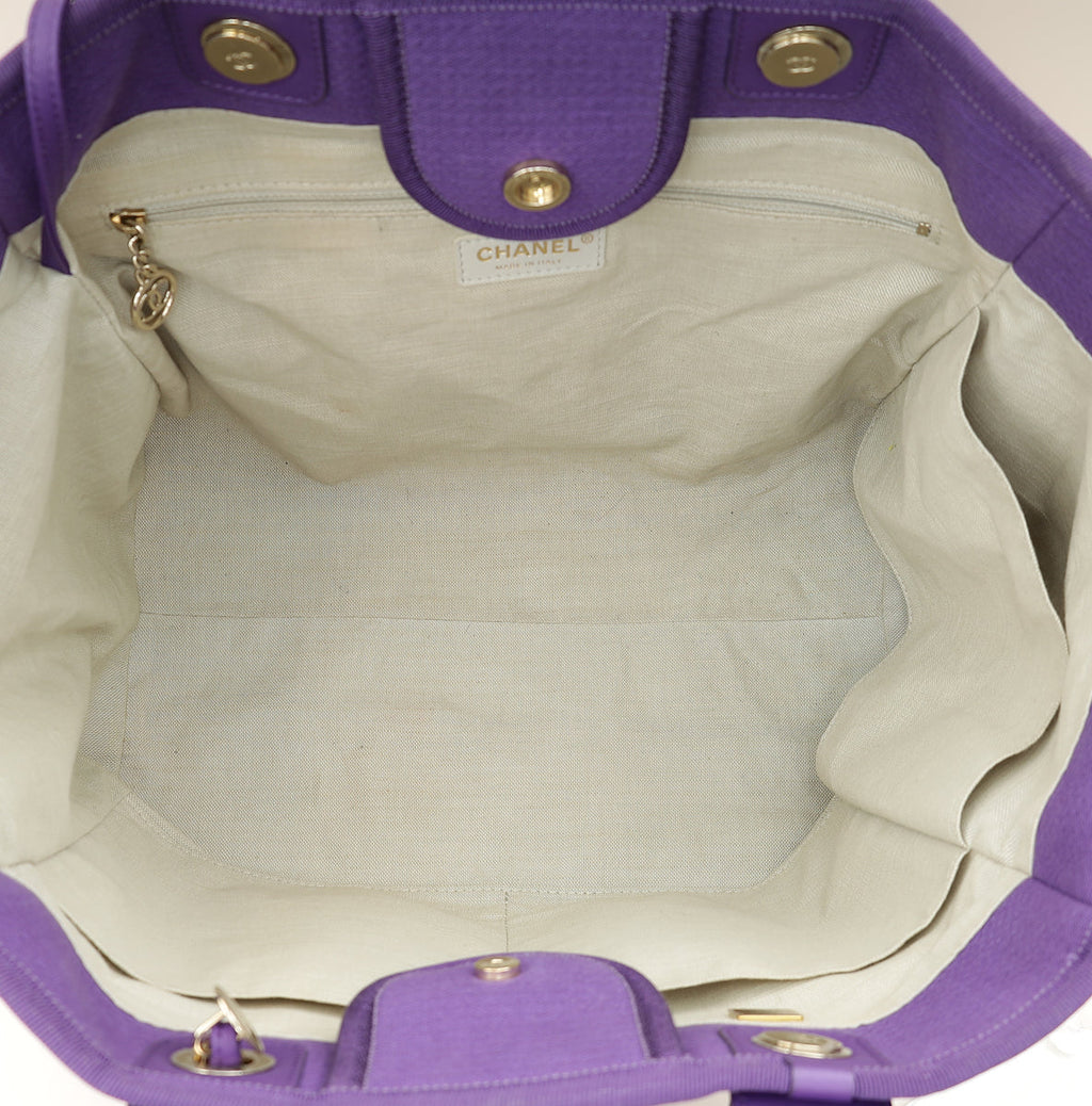 Chanel Violet CC Deauville Medium Tote Bag