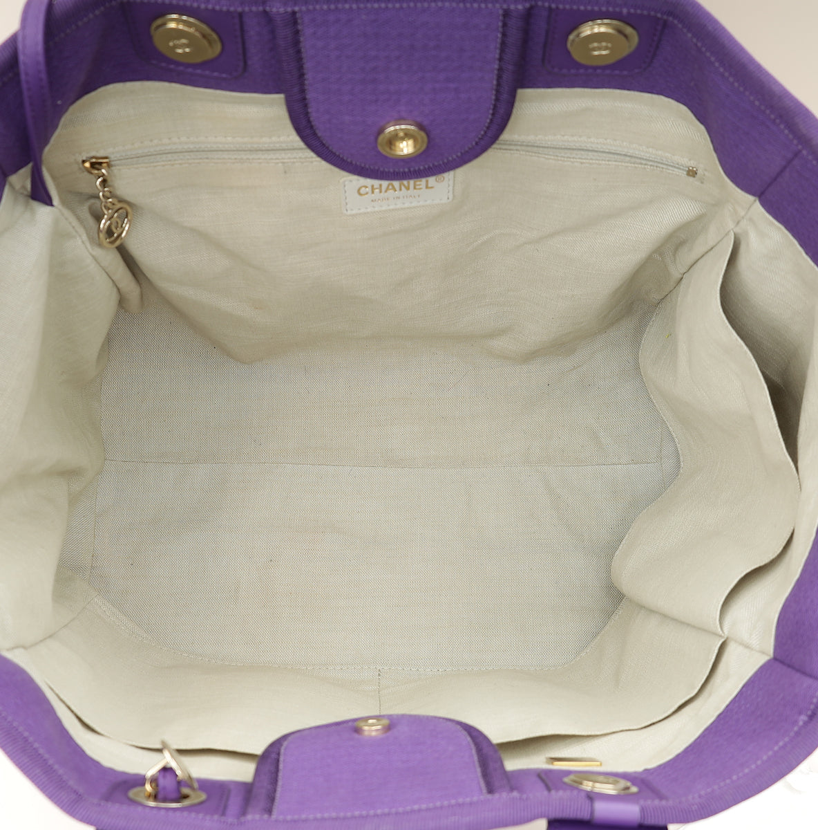 Chanel Violet CC Deauville Medium Tote Bag