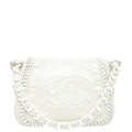 Chanel White CC Luxe Ligne Accordion Flap Bag
