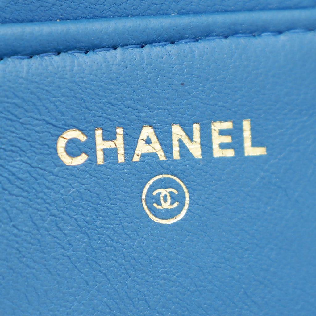 Chanel Blue CC Flap Chain Detail Phone Holder