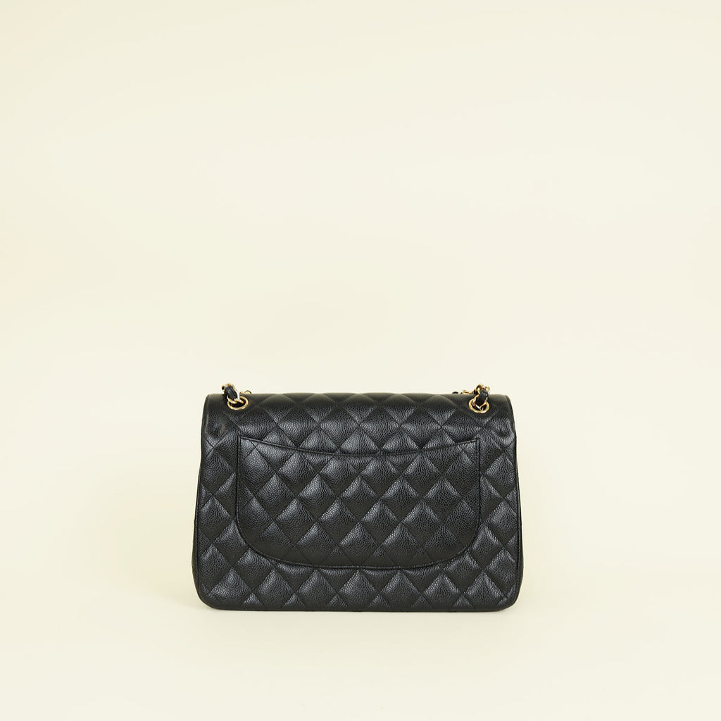 Chanel Black Classic Double Flap Jumbo Bag