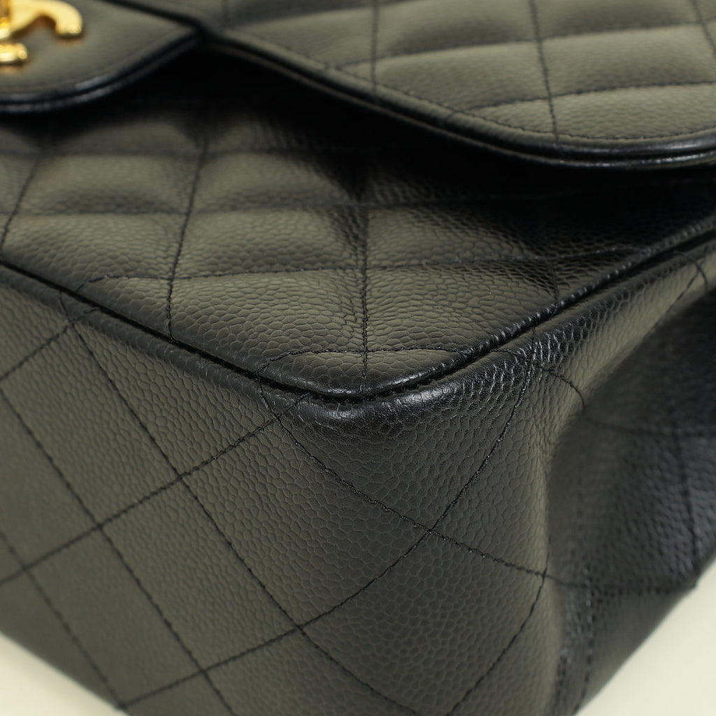 Chanel Black Classic Double Flap Jumbo Bag