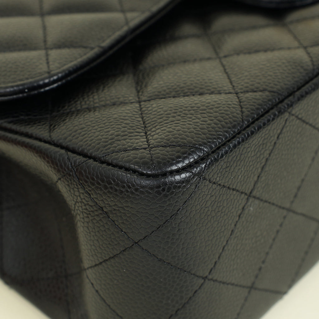 Chanel Black Classic Double Flap Jumbo Bag