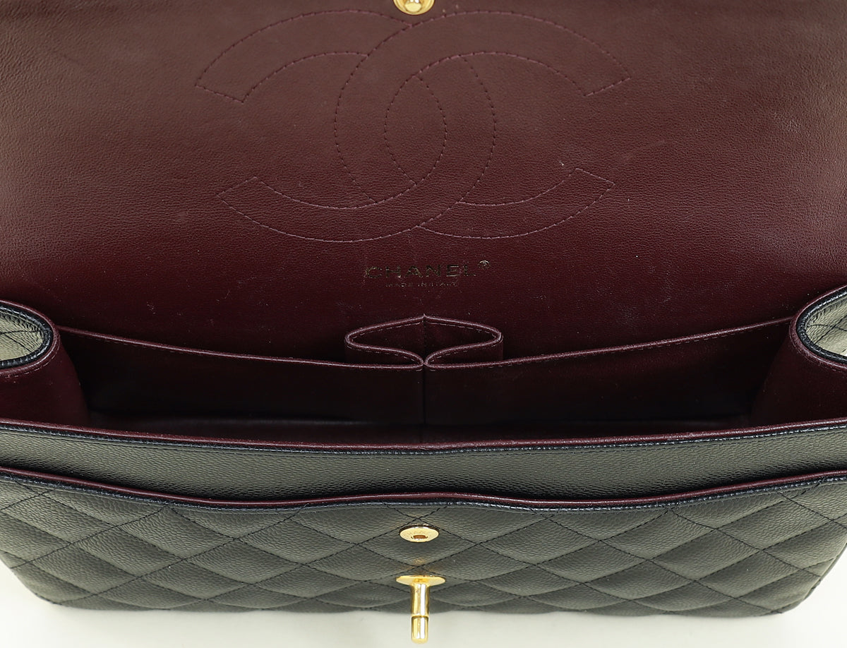 Chanel Black Classic Double Flap Jumbo Bag