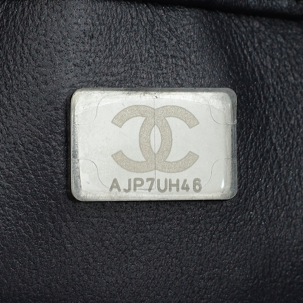 Chanel Grey Multicolor Logo CC Sequins Small Flap Evening Bag