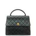 Chanel Black Vintage CC Kelly Top Handle Bag