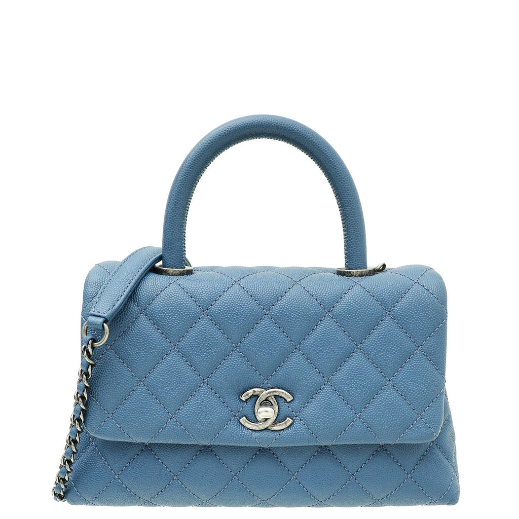Chanel Blue CC Coco Handle Mini Bag