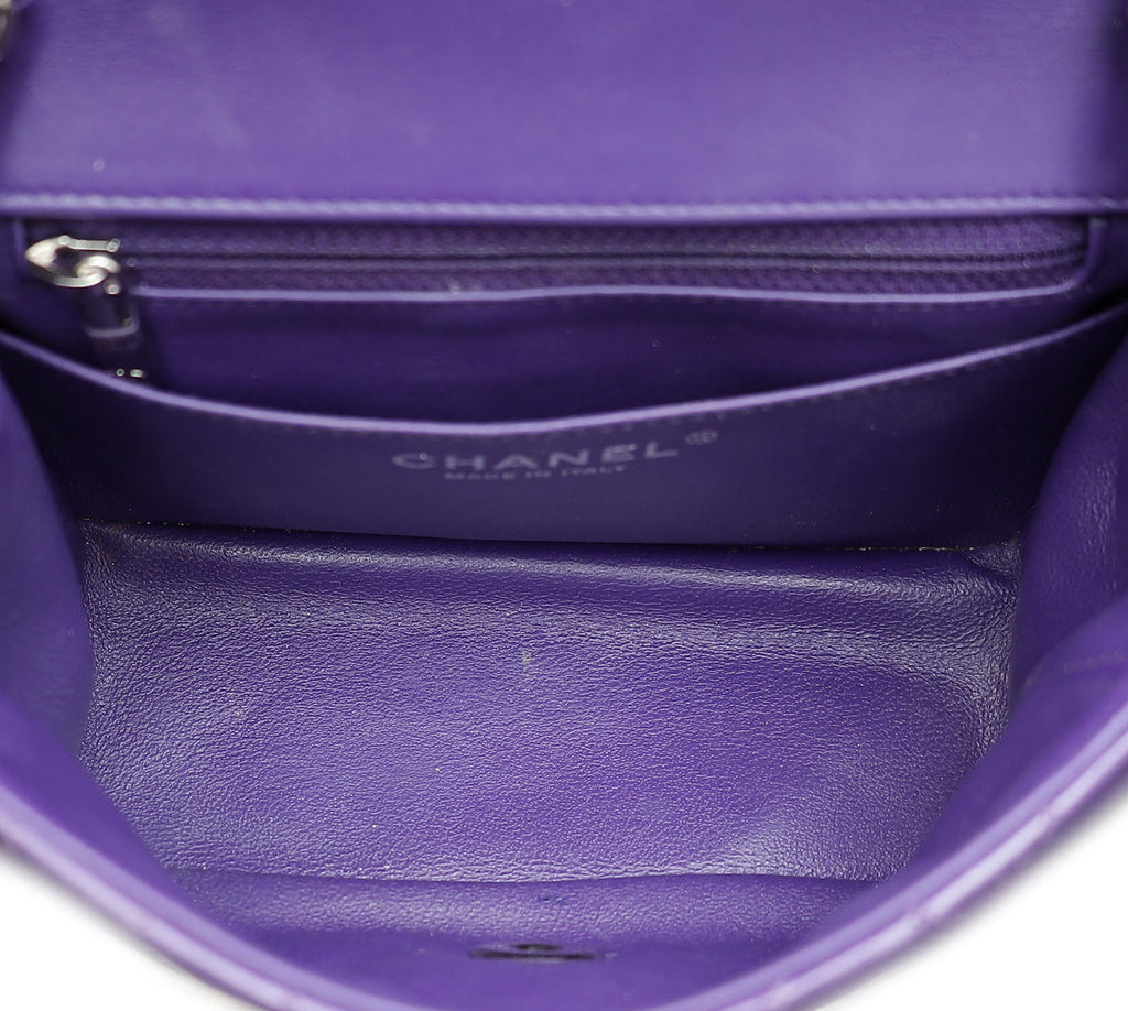 Chanel Purple Classic Flap Mini Square Bag