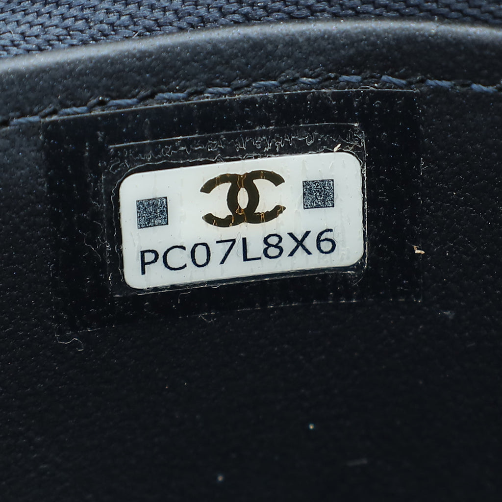 Chanel Dark Blue Mini Vanity Case Top Handle Bag