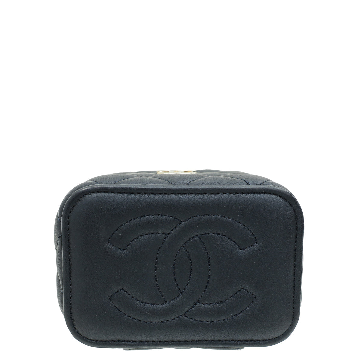 Chanel Dark Blue Mini Vanity Case Top Handle Bag