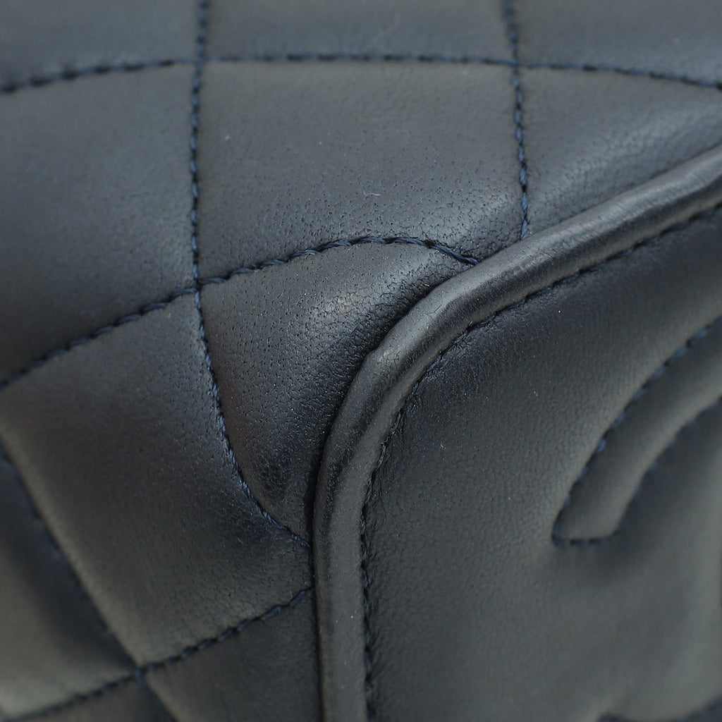 Chanel Dark Blue Mini Vanity Case Top Handle Bag