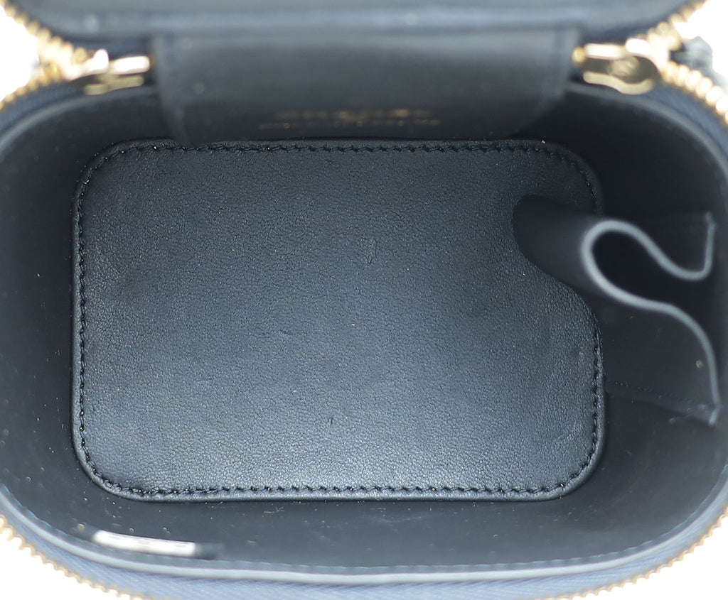Chanel Dark Blue Mini Vanity Case Top Handle Bag
