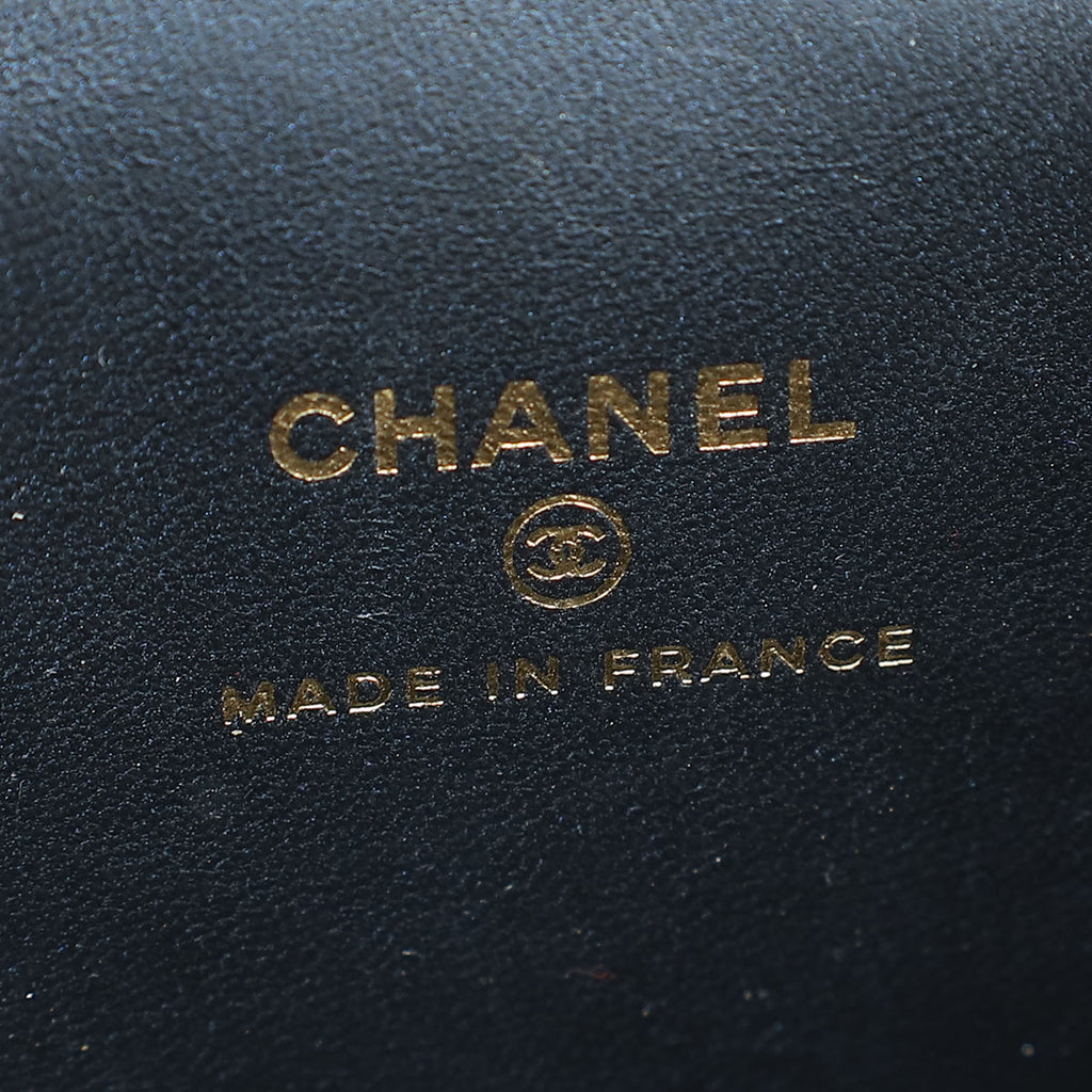 Chanel Dark Blue Mini Vanity Case Top Handle Bag