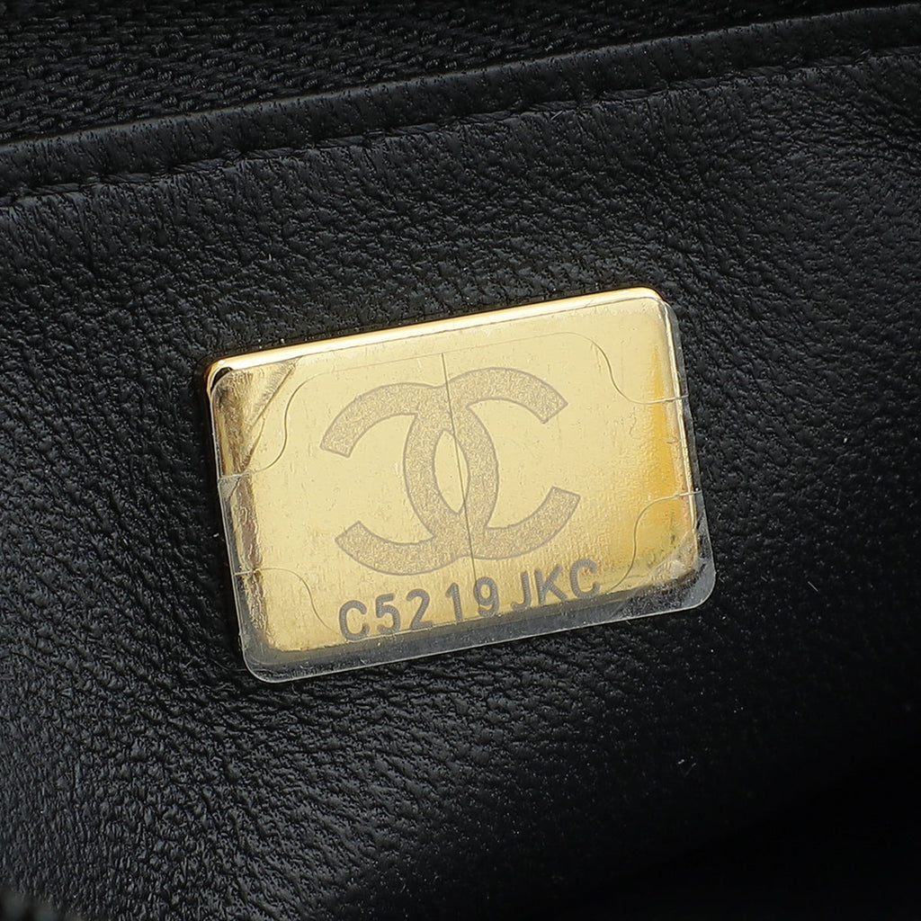 Chanel Black Logo Top Handle Wallet on Chain