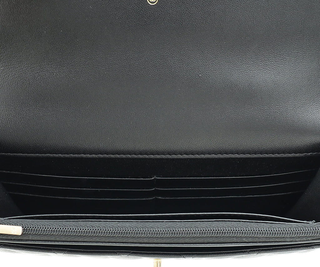 Chanel Black Logo Top Handle Wallet on Chain