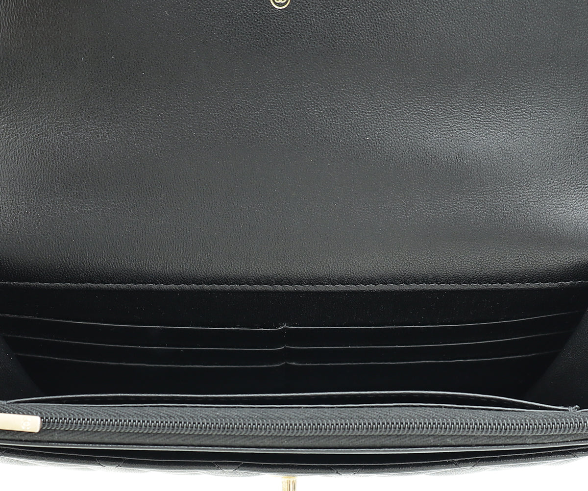Chanel Black Logo Top Handle Wallet on Chain