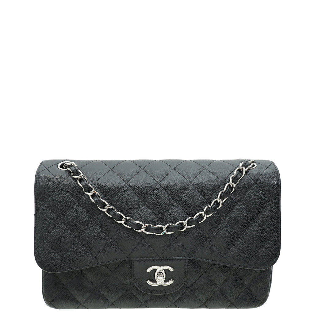 Chanel Black CC Classic Double Flap Jumbo Bag