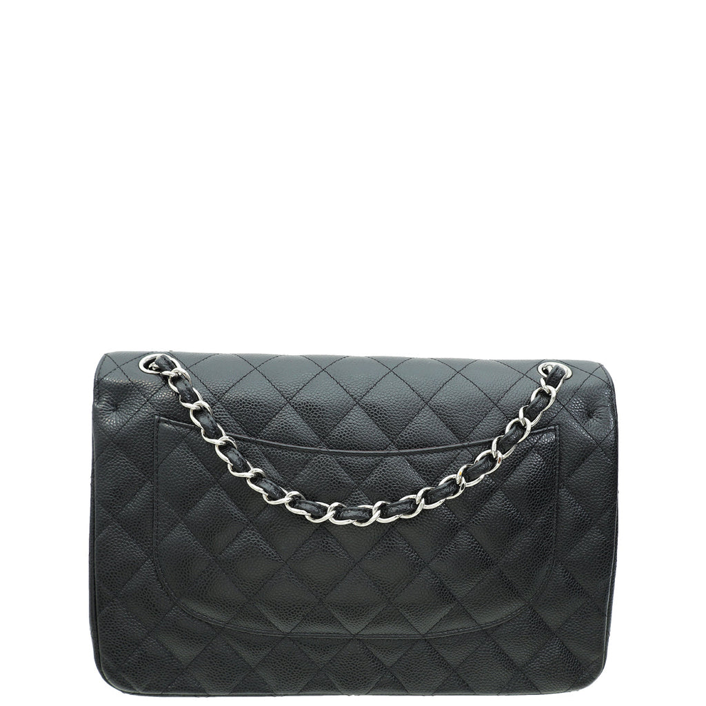 Chanel Black CC Classic Double Flap Jumbo Bag