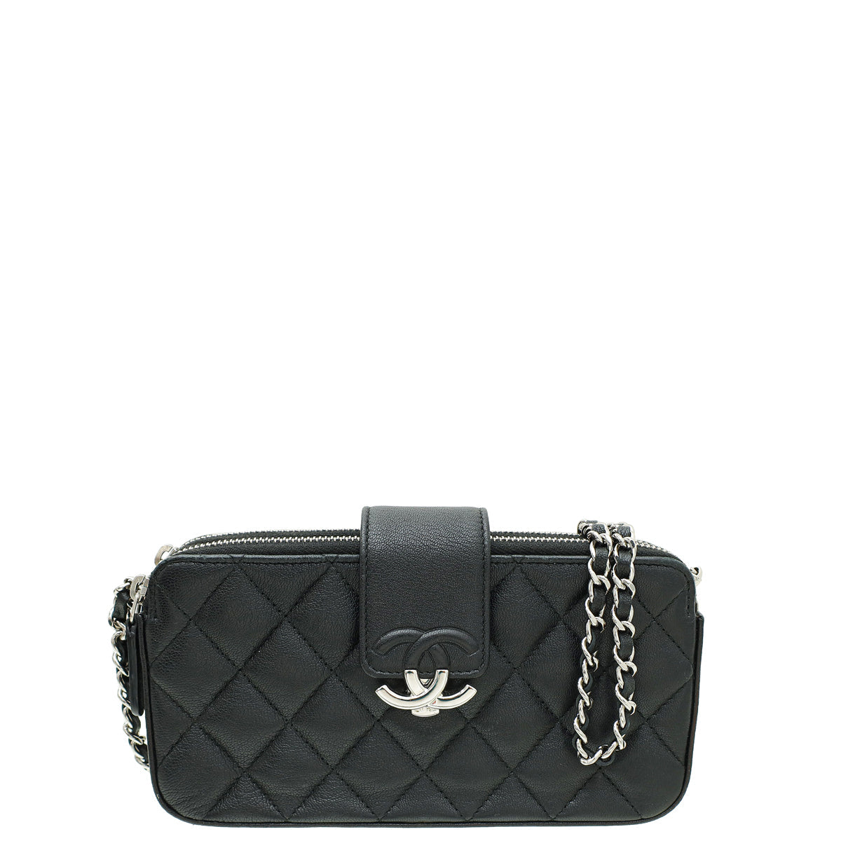 Chanel Black CC Box Clutch With Chain