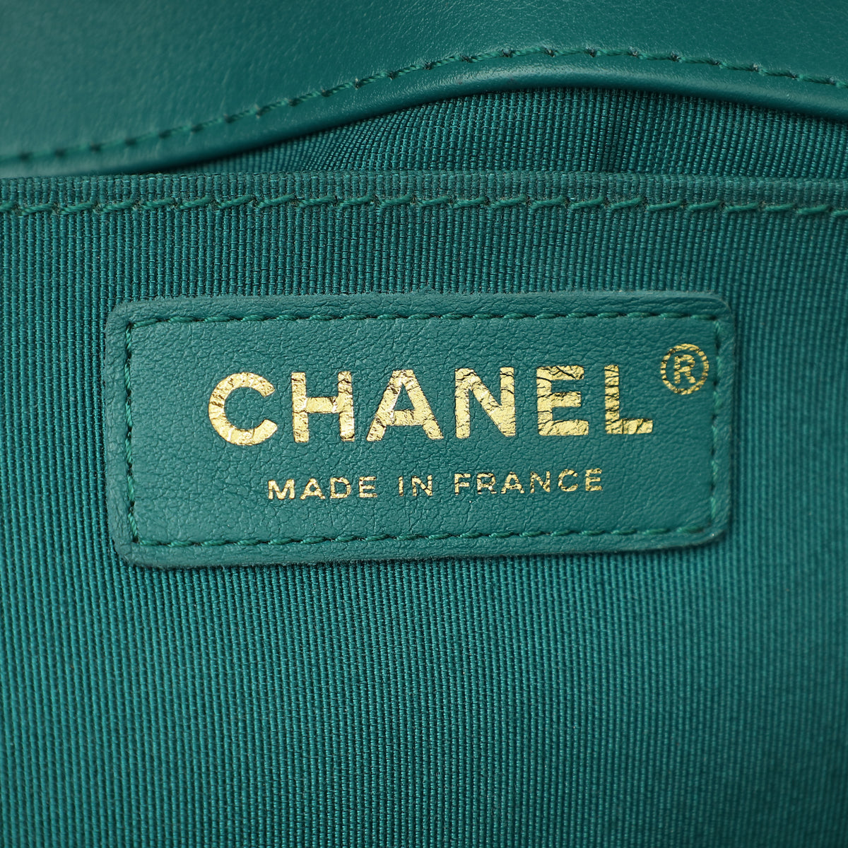 Chanel Teal Le Boy Chevron Medium Bag