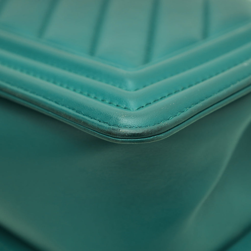 Chanel Teal Le Boy Chevron Medium Bag