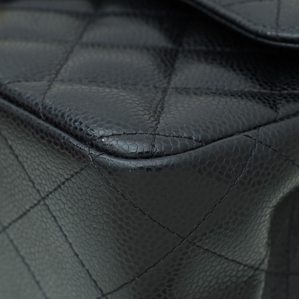 Chanel Black CC Classic Jumbo Double Flap Bag