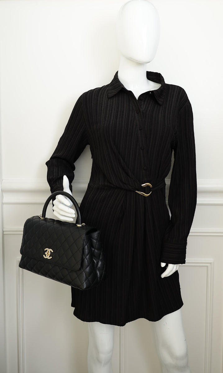 Chanel Black CC Coco Handle Flap Bag