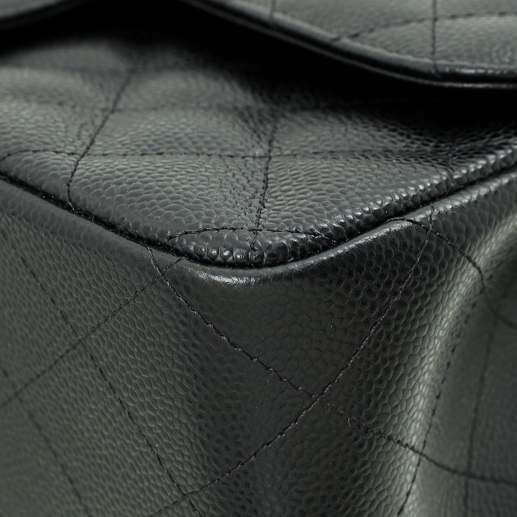 Chanel Black CC Classic Double Flap Jumbo Bag