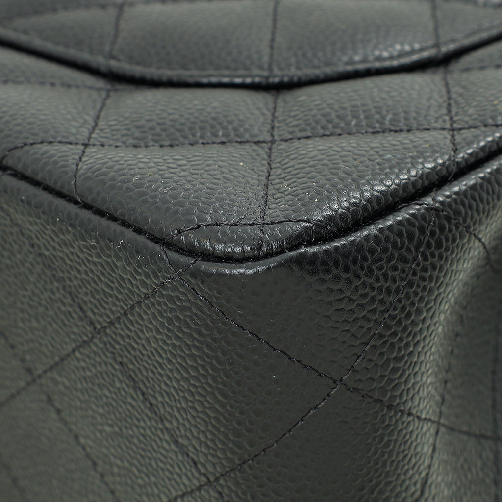 Chanel Black CC Classic Double Flap Jumbo Bag