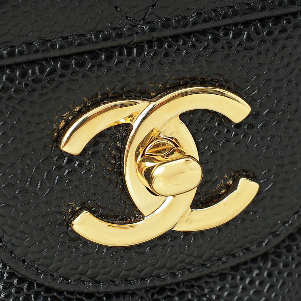 Chanel Black CC Classic Double Flap Jumbo Bag
