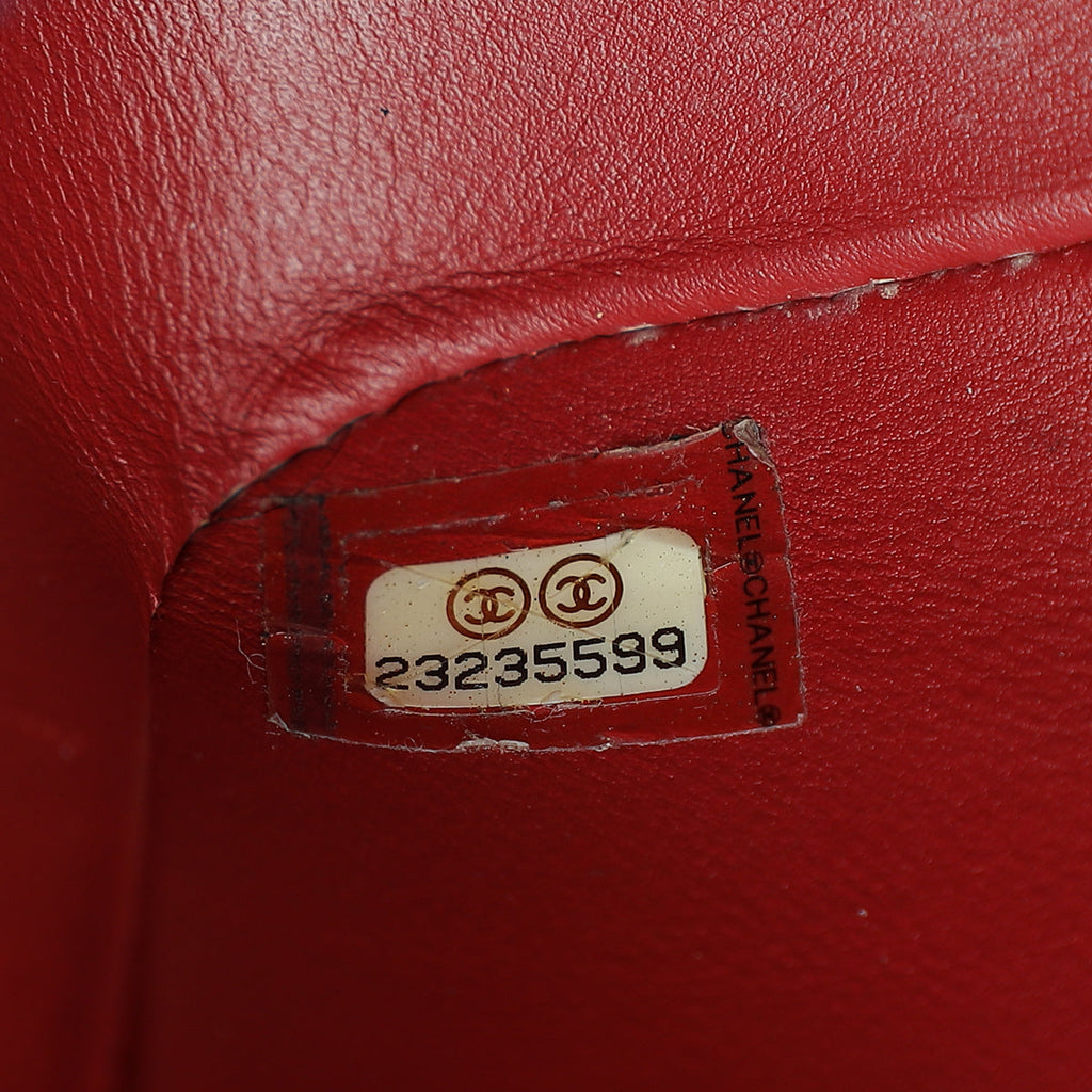 Chanel Red Classic Python Mini Rectangular Flap Bag