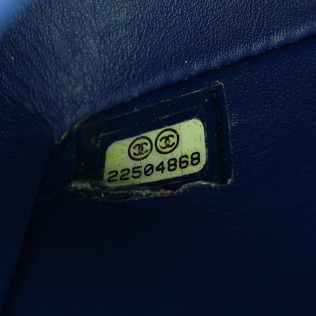 Chanel Blue Classic Python Mini Rectangular Flap Bag